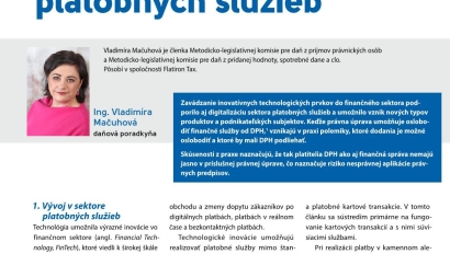 Aplikácia DPH v sektore platobných služieb (odborný článok)